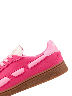 SAYE M70 Dart Suede Lace Up Trainers, Pink - view 2, Pink
