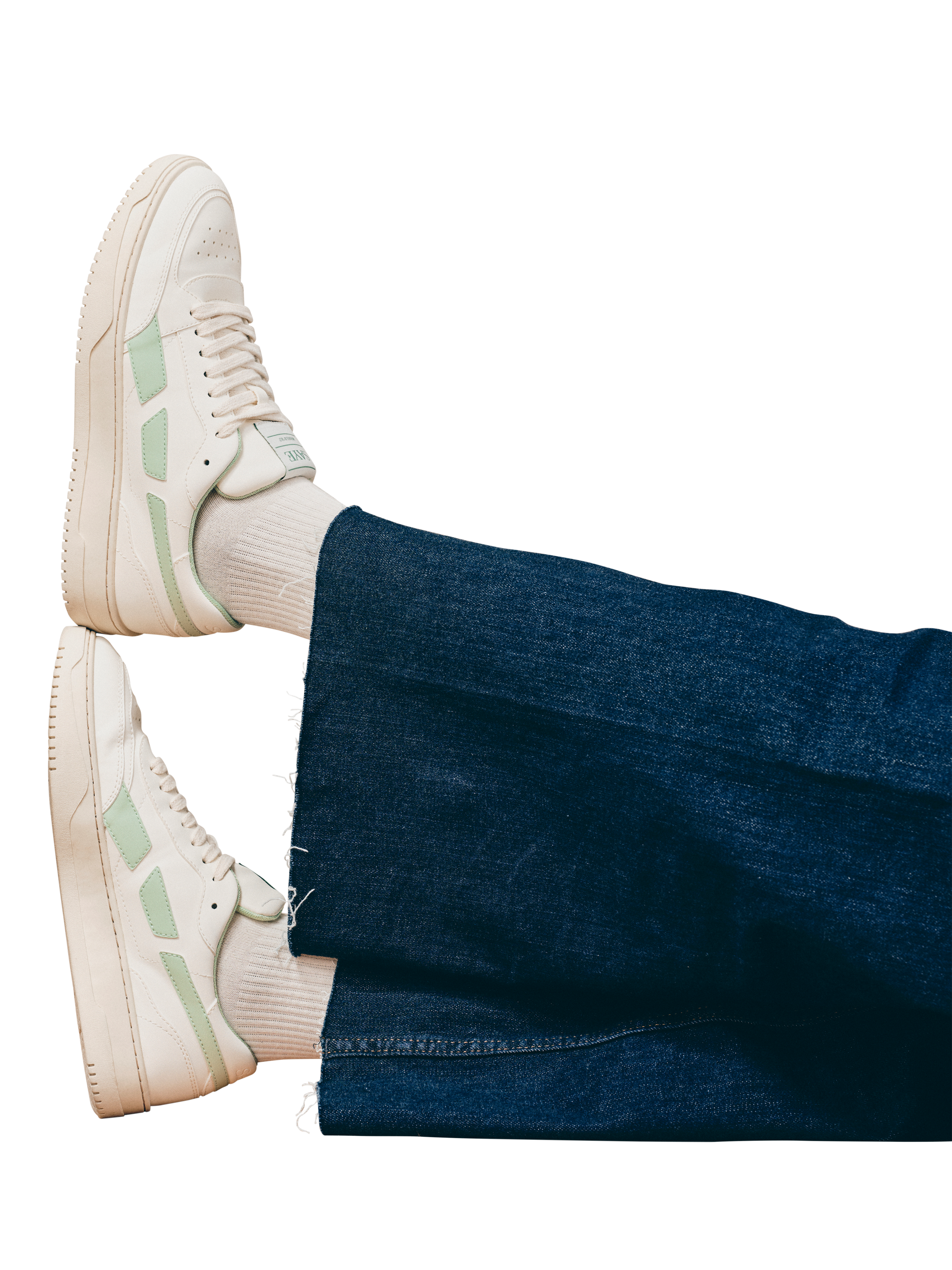 Product image 5 of 5, which shows SAYE M82 Hybrid Vegan Leather Lace Up Trainers, White/Multi, EU37
