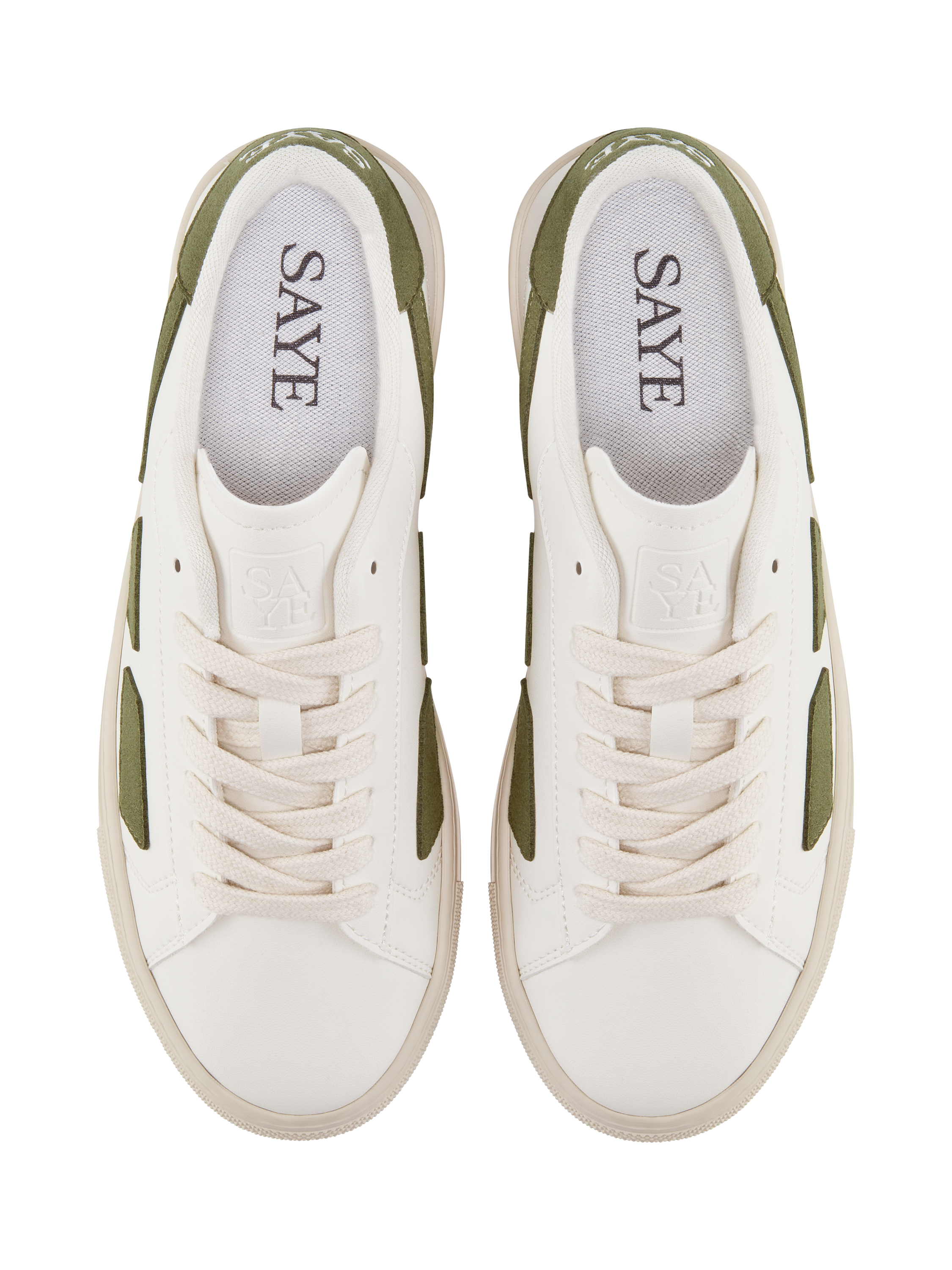 Product image 3 of 5, which shows SAYE M99 City Vegan Leather Lace Up Trainers, White/Multi, EU38
