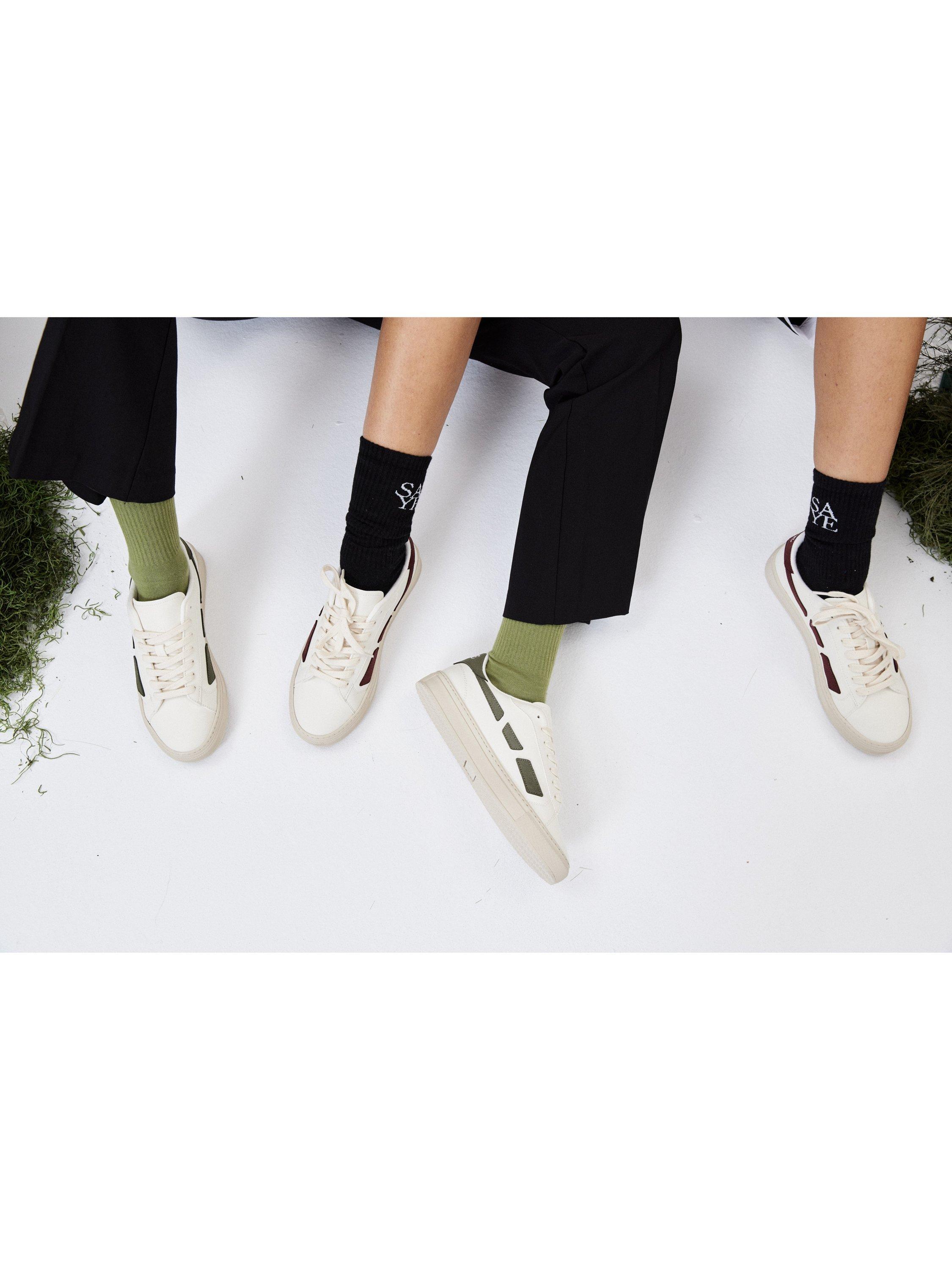Product image 5 of 5, which shows SAYE M99 City Vegan Leather Lace Up Trainers, White/Multi, EU38