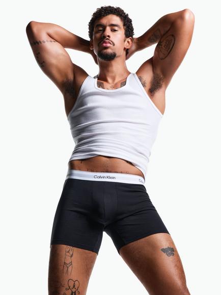 Calvin Klein Icon Stretch Cotton Boxer Briefs, Pack of 3 - view 2, Grey Heather/White/Black