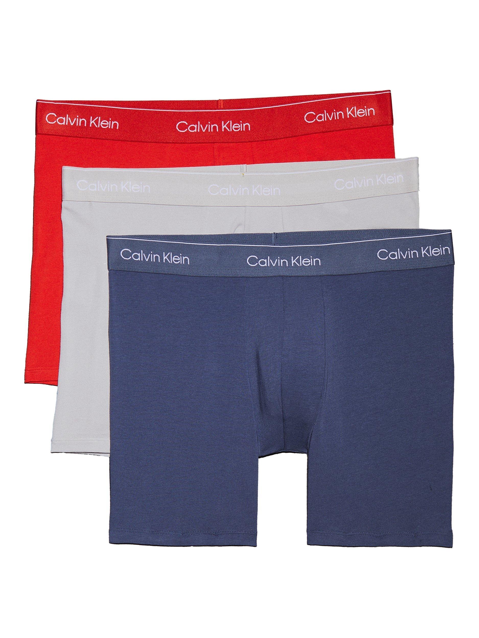 Calvin Klein Icon Cotton Low Boxers, Pack of 3, Vintage Indigo/Micro Chip