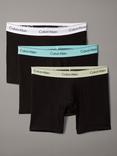 Calvin Klein Icon Stretch Cotton Boxer Briefs, Pack of 3, Beau Blue/Multi