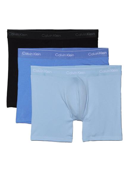 Calvin Klein Icon Cotton Stretch Boxer Briefs, Pack of 3, Black/Glacier/Blue, Black/Glacier/Blue