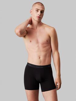 Calvin Klein Icon Cotton Stretch Boxer Briefs, Pack of 3, Black/Glacier/Blue - view 2, Black/Glacier/Blue