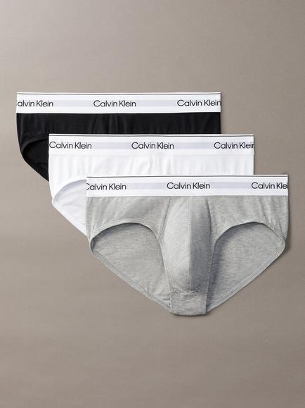 Calvin Klein Icon Cotton Stretch Briefs, Pack of 3,Grey Heather/White/Black, Grey Heather/White/Black