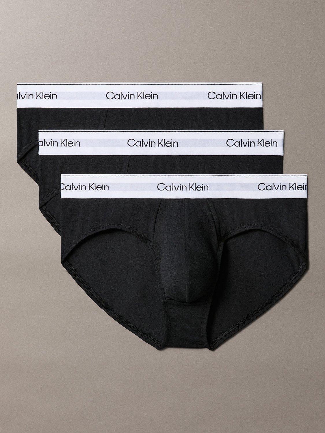 Product image 1 of 6, which shows Calvin Klein Icon Cotton Stretch Briefs, Pack of 3, Black, XS