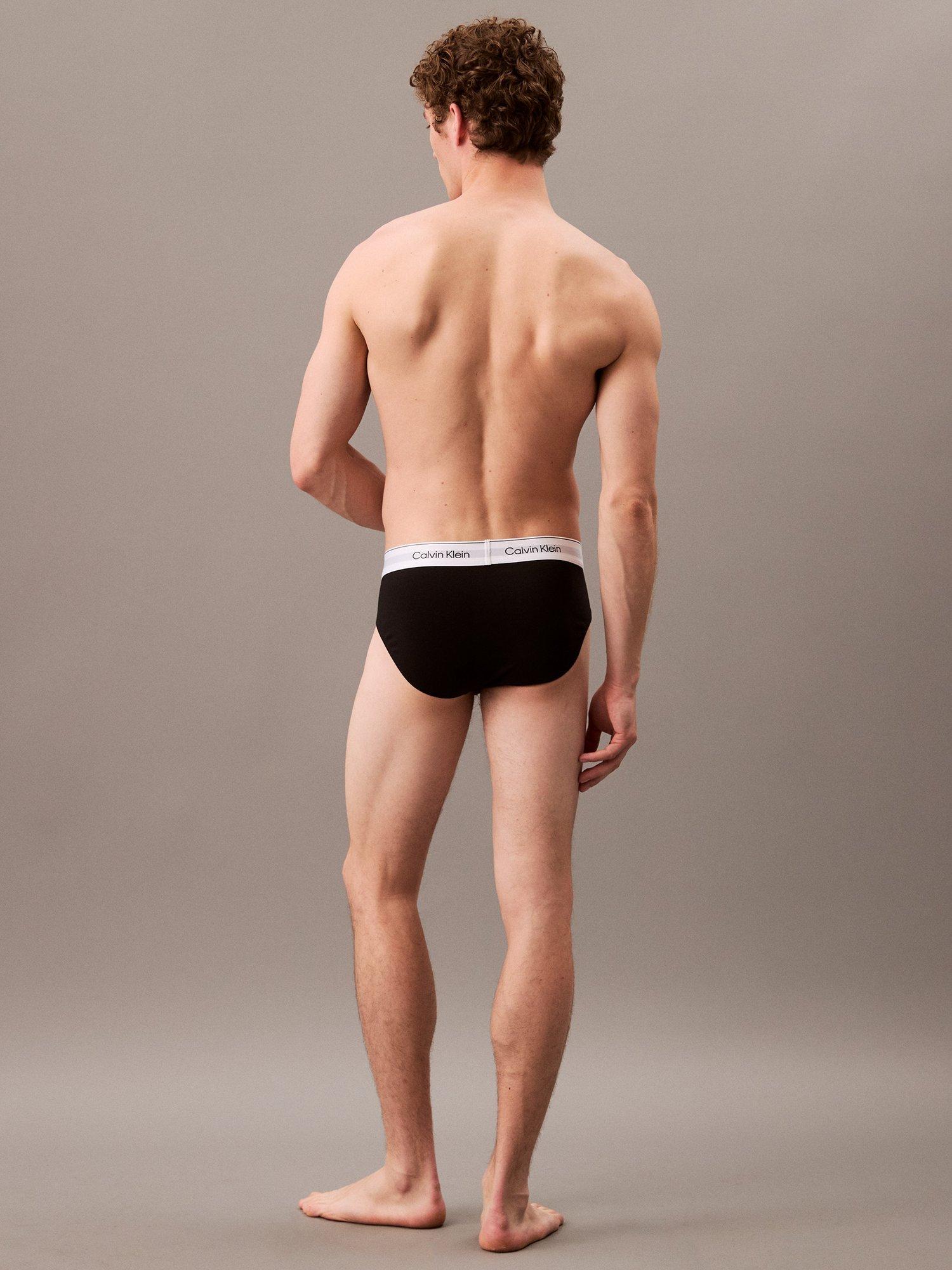 Product image 3 of 6, which shows Calvin Klein Icon Cotton Stretch Briefs, Pack of 3, Black, XS