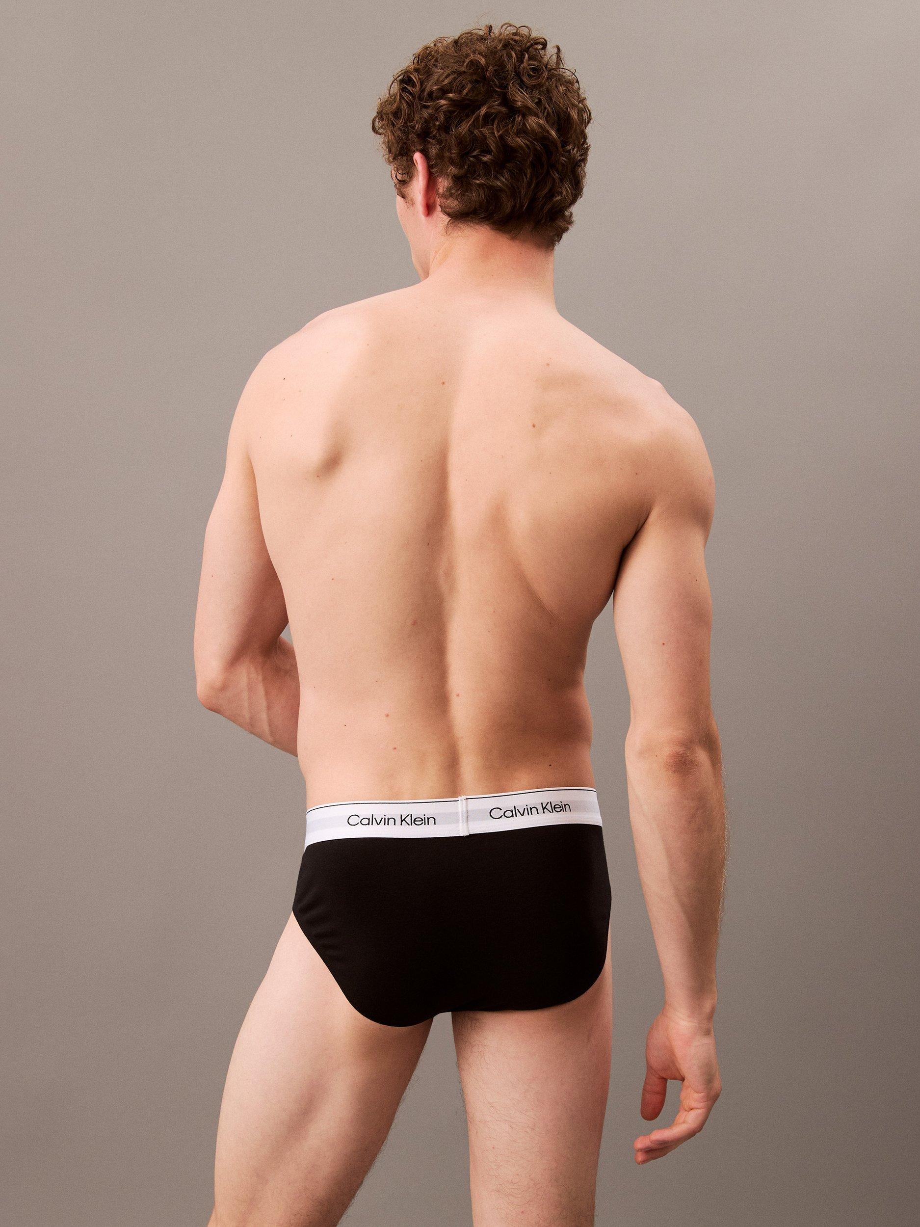 Product image 5 of 6, which shows Calvin Klein Icon Cotton Stretch Briefs, Pack of 3, Black, XS