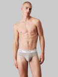 Calvin Klein Icon Cotton Stretch Briefs, Pack of 3, Shoreline/Grey Heather
