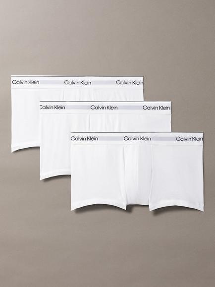 Calvin Klein Icon Cotton Stretch Low Rise Trunks, Pack of 3, White, White