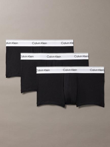 Calvin Klein Icon Cotton Stretch Low Rise Trunks, Pack of 3, Black, Black