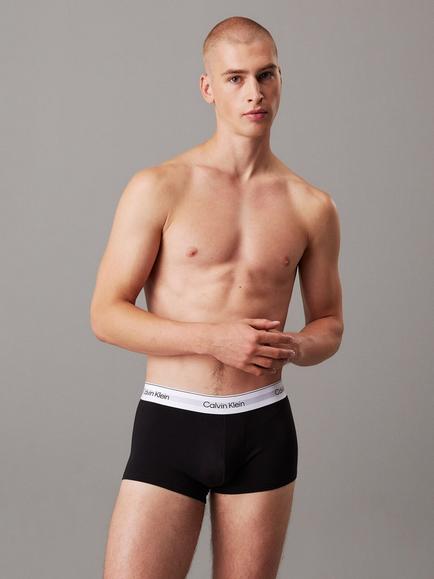 Calvin Klein Icon Cotton Stretch Low Rise Trunks, Pack of 3, Black - view 2, Black