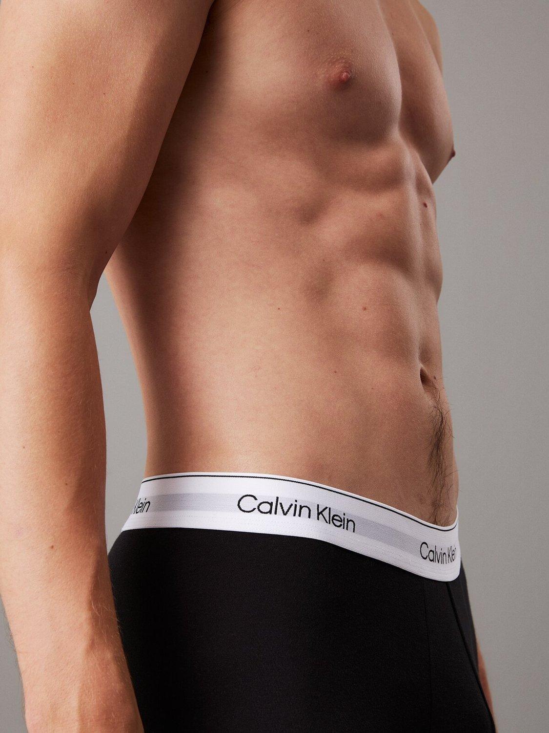 Product image 5 of 5, which shows Calvin Klein Icon Cotton Stretch Low Rise Trunks, Pack of 3, Black, XS
