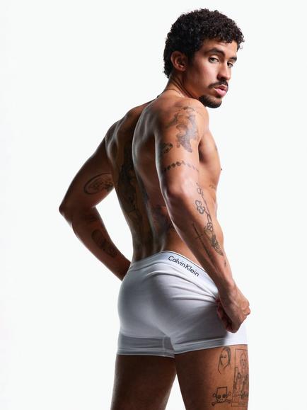 Calvin Klein Icon Cotton Stretch Relaxed Dart Trunks, Pack of 3, White - view 2, White