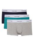 Calvin Klein Icon Low Rise Stretch Trunks, Pack of 3, Shoreline, Gr Heathe