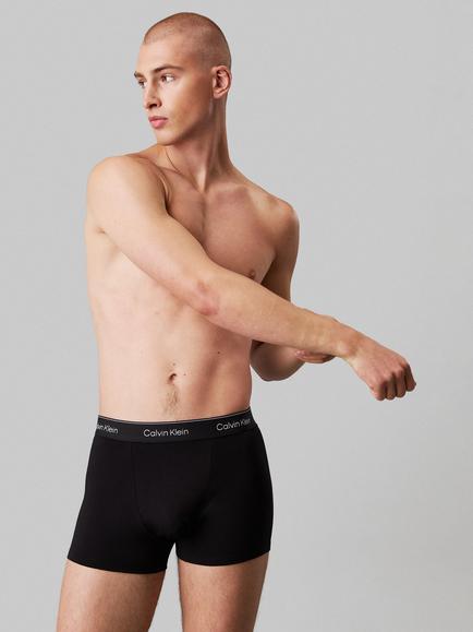 Calvin Klein Icon Cotton Stretch Relaxed Dart Trunks, Pack of 3, Black - view 2, Black