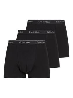 Calvin Klein Icon Cotton Stretch Relaxed Dart Trunks, Pack of 3, Black, Black