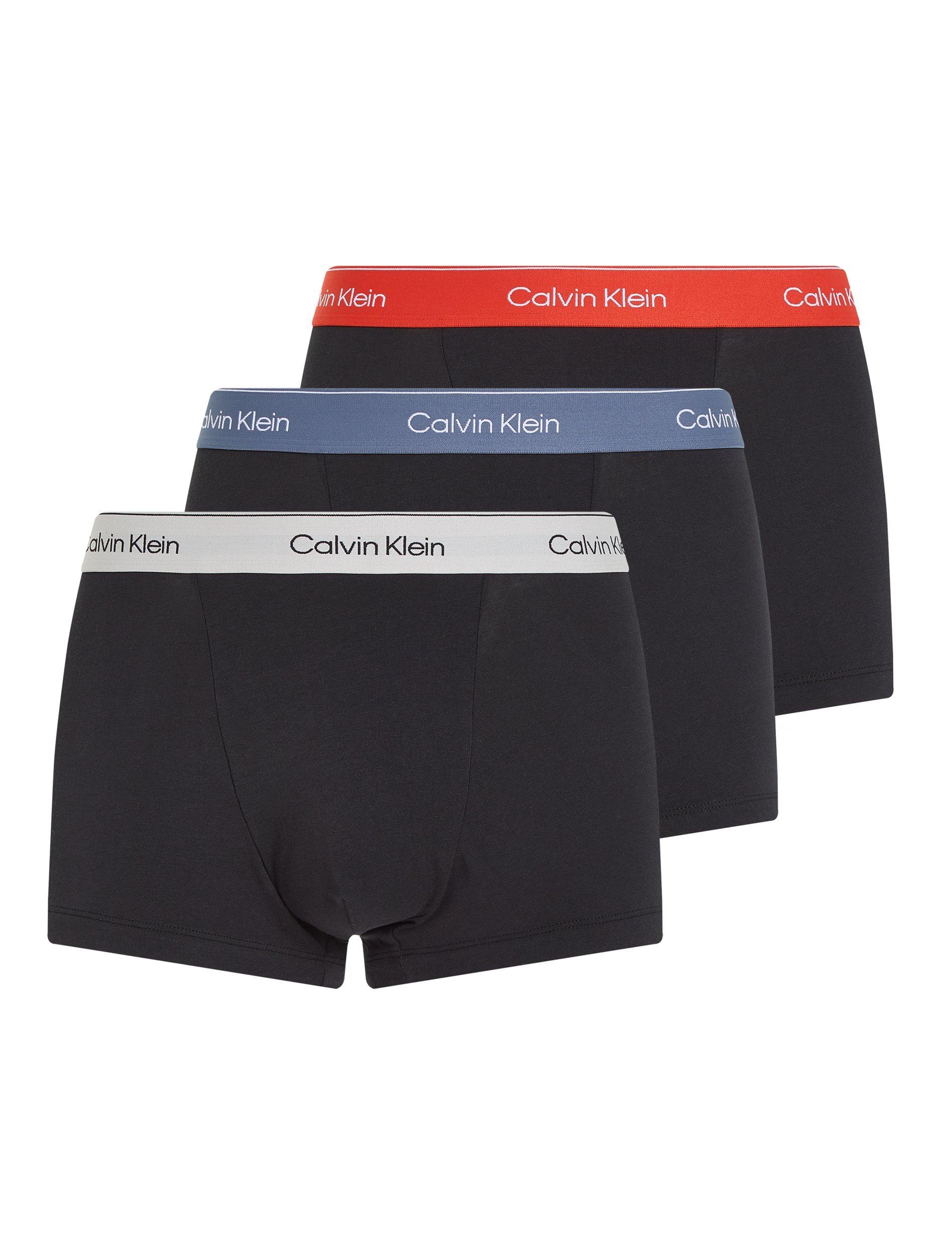 Product image 1 of 5, which shows Calvin Klein Icon Cotton Trunks, Pack of 3, Black/Multi, XS