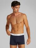 Calvin Klein Icon Cotton Stretch Relaxed Dart Trunks, Pack of 3, Shoreline/Grey Heather/Navy