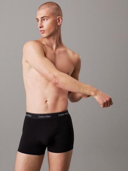 Calvin Klein Icon Cotton Stretch Relaxed Dart Trunks, Pack of 3 - view 2, Black/Glacier/Blue