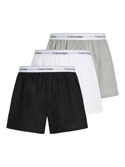 Calvin Klein Icon Cotton Stretch Slim Boxers, Pack of 3, Black/White/Grey, Black/White/Grey