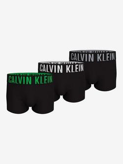 Calvin Klein Intense Power Waistband Trunks, Pack of 3, Black/Misty Grey, Black/Misty Grey