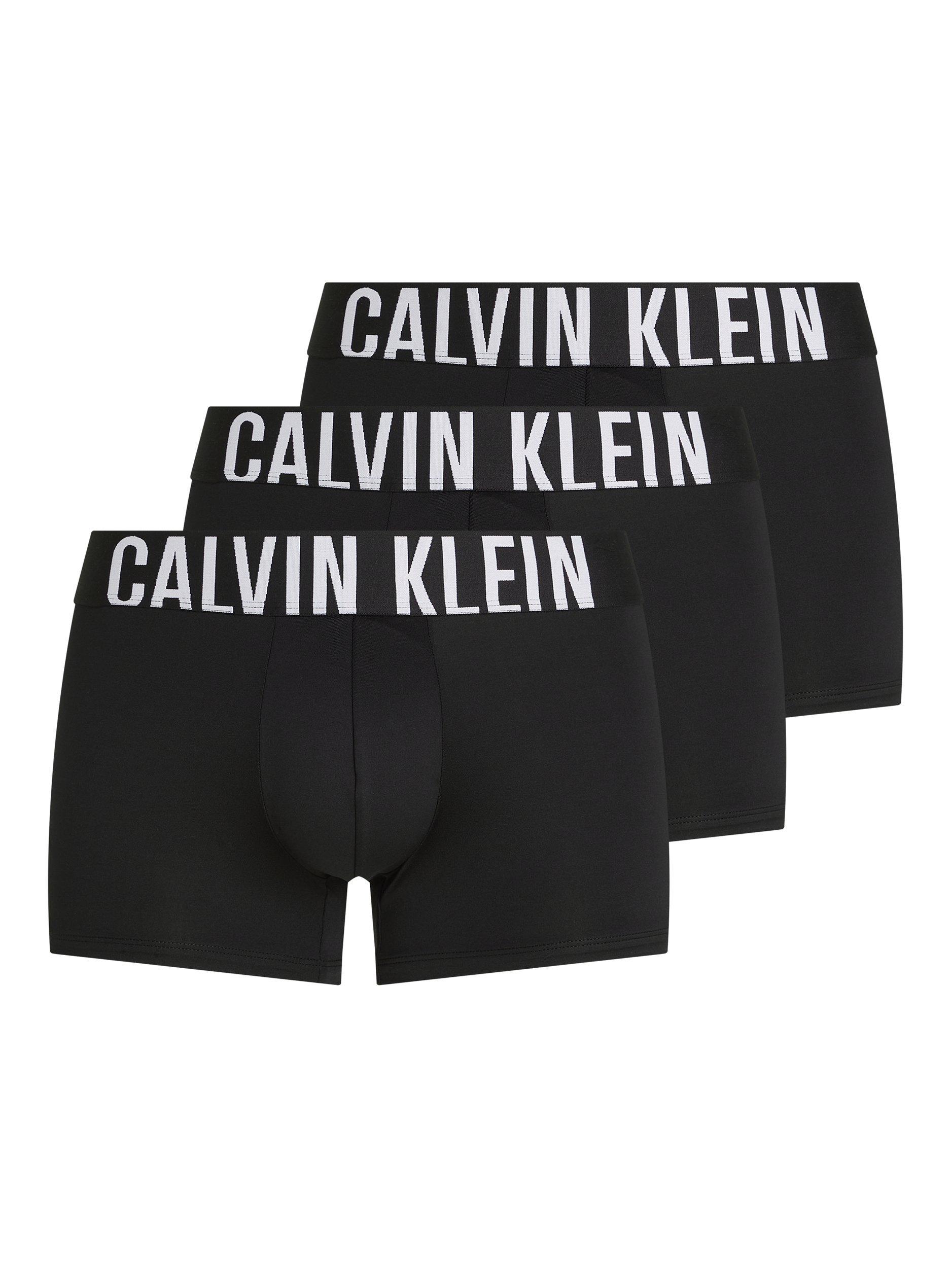 Product image 6 of 6, which shows Calvin Klein Intense Power Waistband Trunks, Pack of 3, Black/Misty Grey, XS
