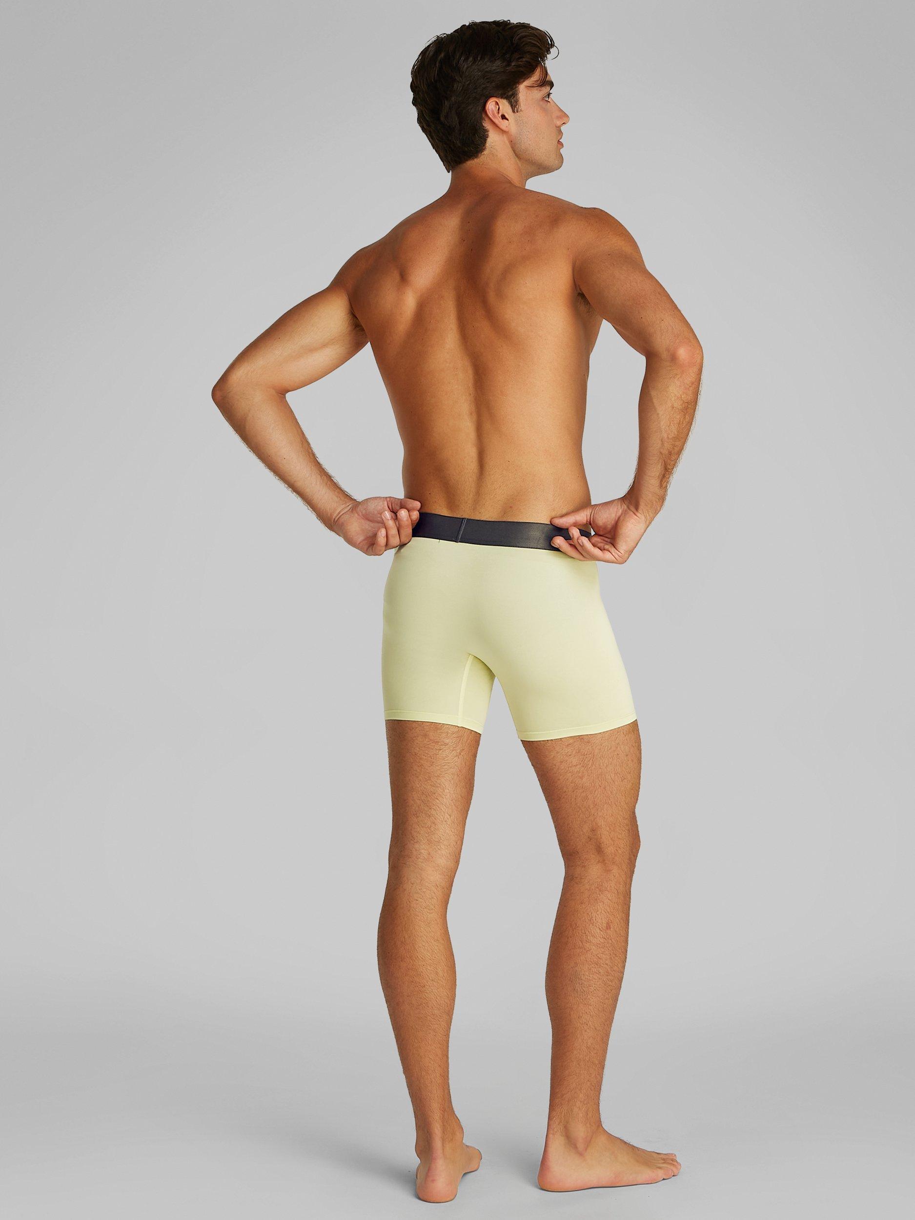 Product image 4 of 5, which shows Calvin Klein Micro Stretch Boxer Shorts, Pack of 3, Pale Yellow/Stratosphere, S