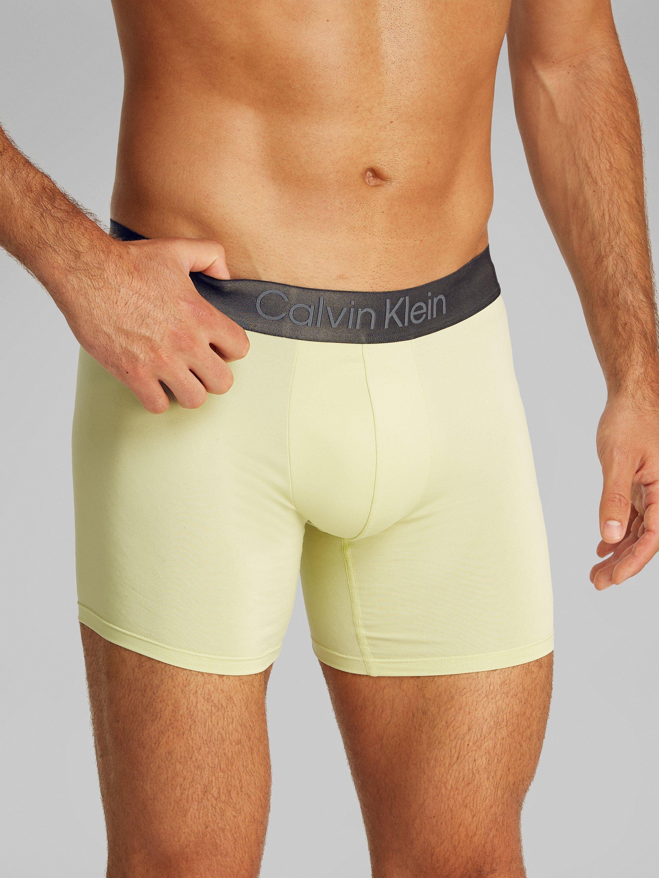 Product image 5 of 5, which shows Calvin Klein Micro Stretch Boxer Shorts, Pack of 3, Pale Yellow/Stratosphere, S