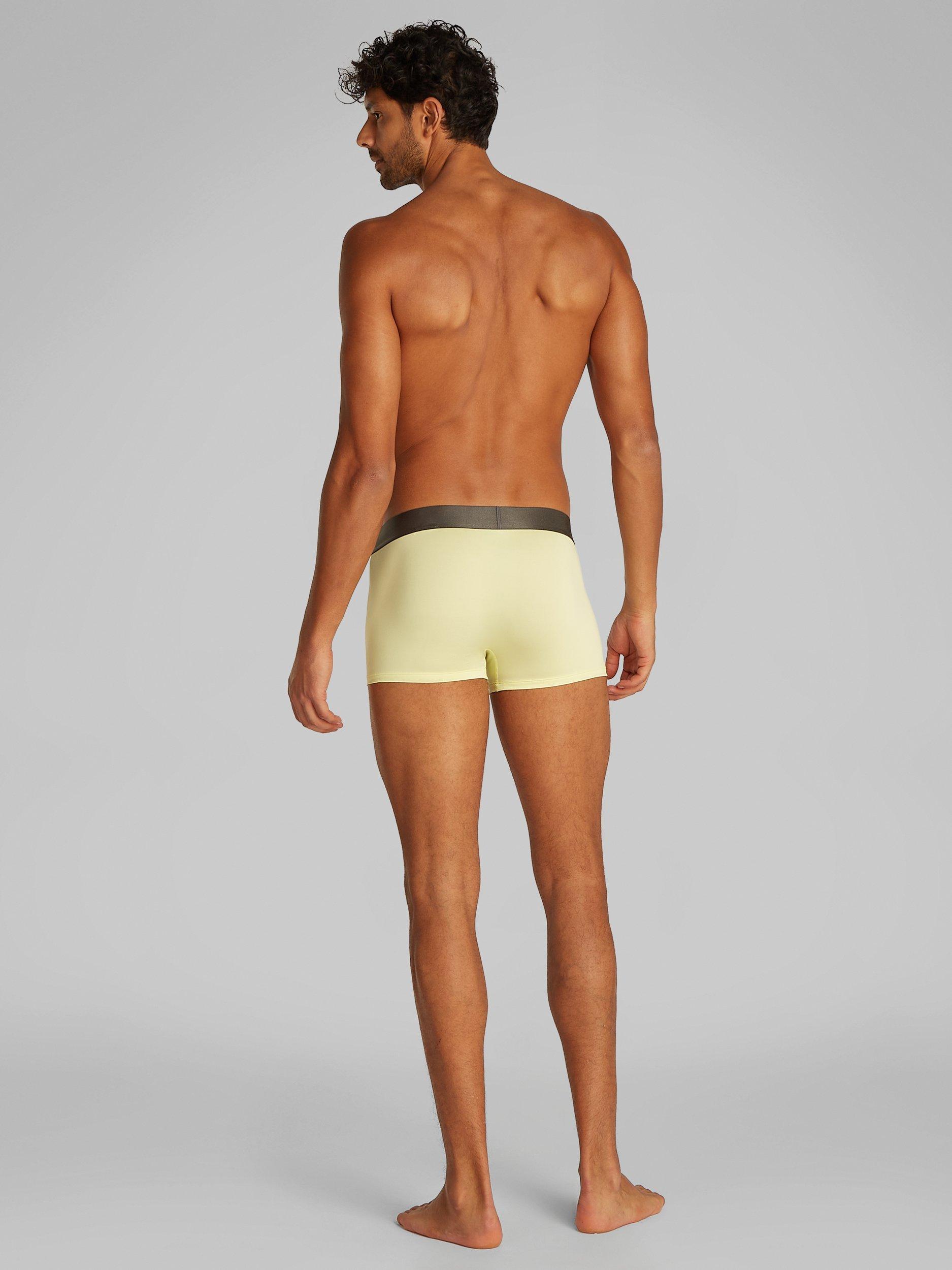 Product image 3 of 6, which shows Calvin Klein Micro Stretch Boxer Shorts, Pack of 3, Pale Yellow/Stratosphere, S