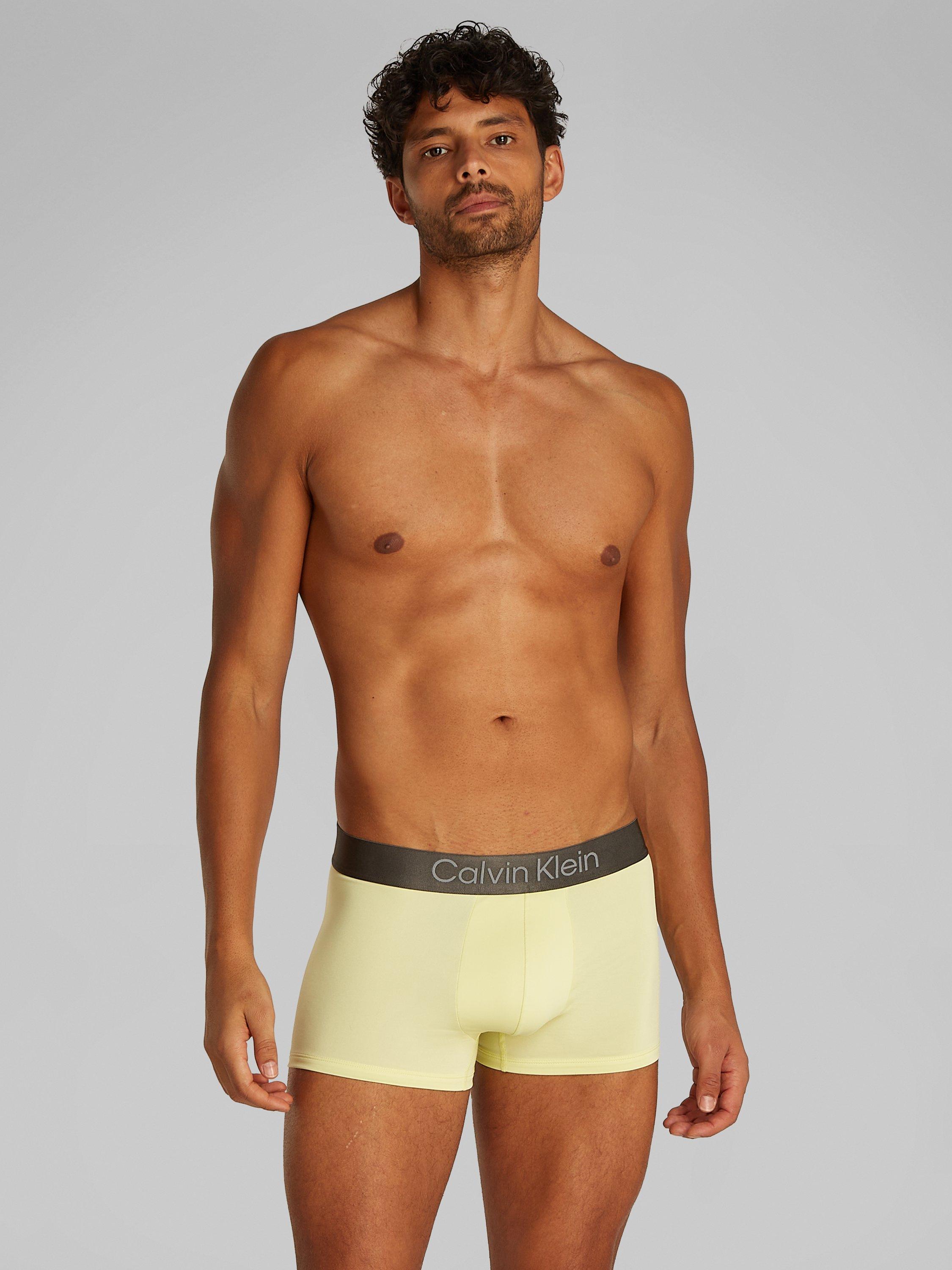 Product image 5 of 6, which shows Calvin Klein Micro Stretch Boxer Shorts, Pack of 3, Pale Yellow/Stratosphere, S