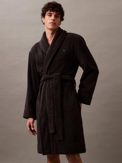 Calvin Klein Cotton Terry Robe, Black, Black