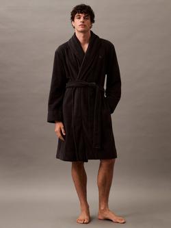 Calvin Klein Cotton Terry Robe, Black - view 2, Black