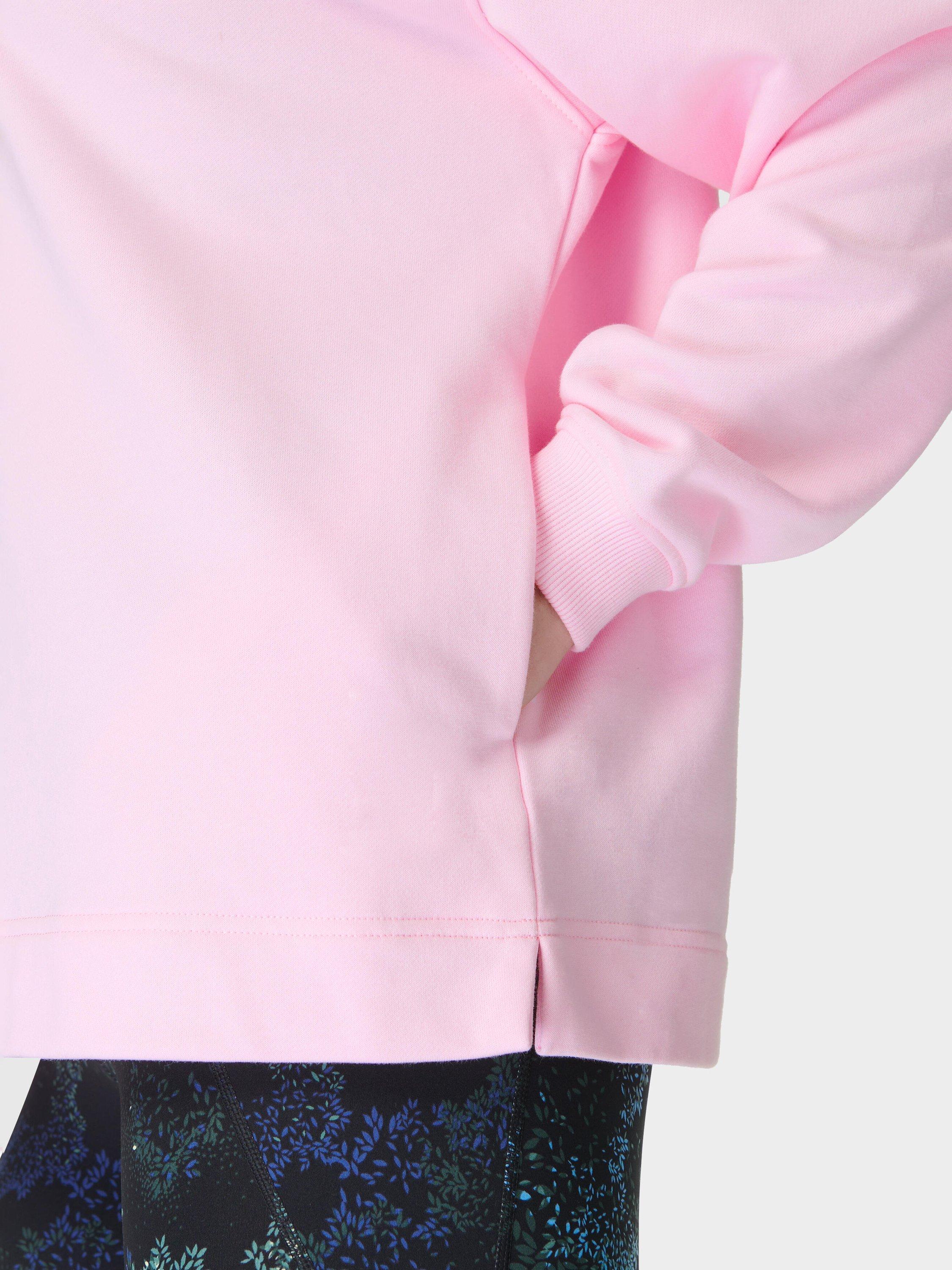 Product image 7 of 7, which shows Sweaty Betty Revive Longline Organic Cotton Rich Hoodie, Nerine Pink, L-XL