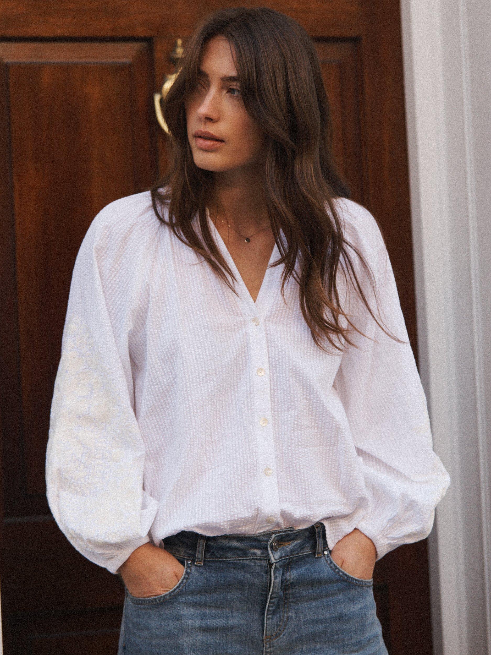 NRBY Jaya Embroidered Shirt, White