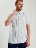 Ben Sherman Cotton Regular Fit Candy Stripe Shirt, Dusky Blue