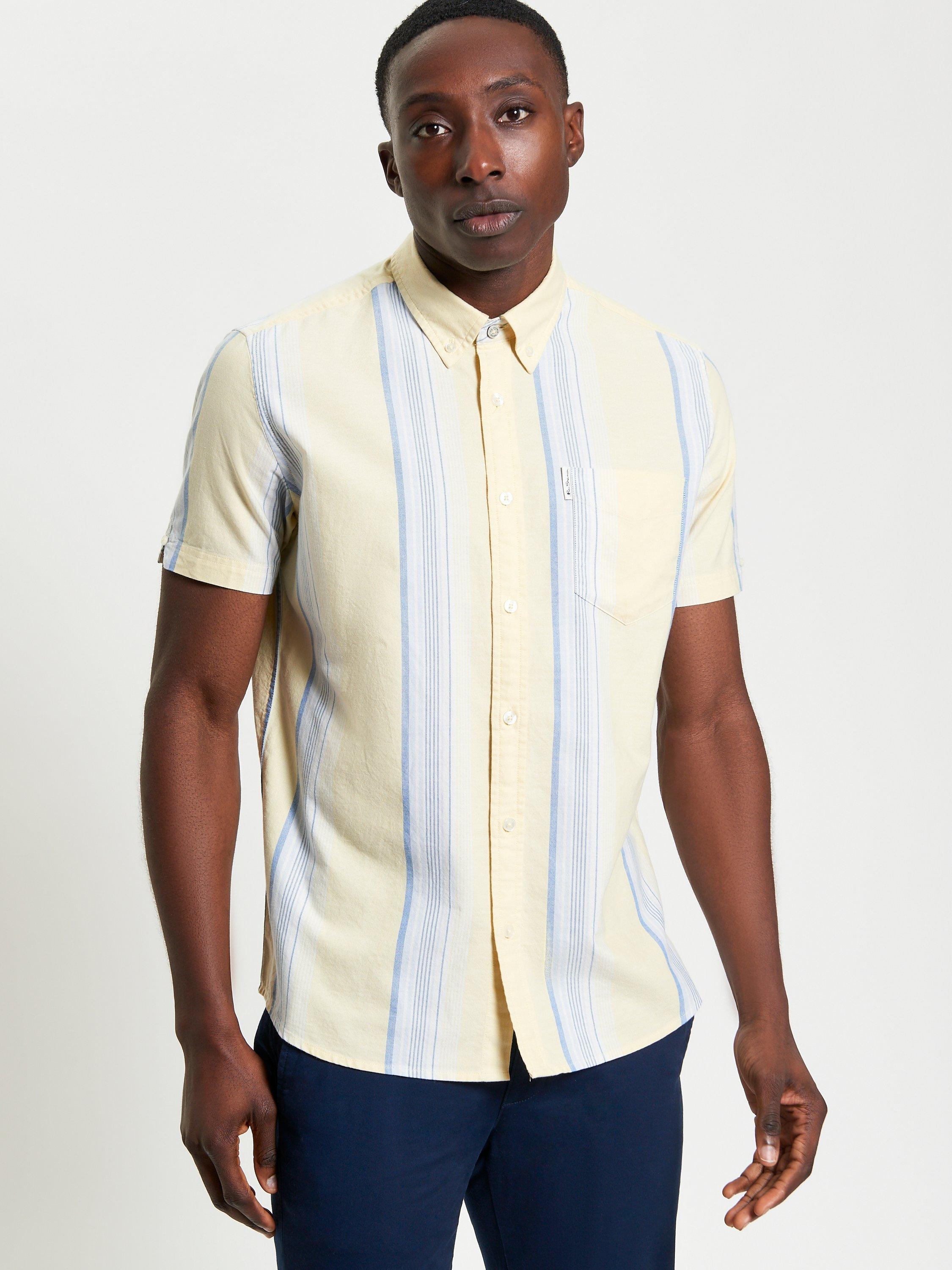 Product image 1 of 5, which shows Ben Sherman Cotton Regular Fit Oxford Stripe Shirt, Corn, S