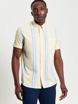 Ben Sherman Cotton Regular Fit Oxford Stripe Shirt, Corn, Corn