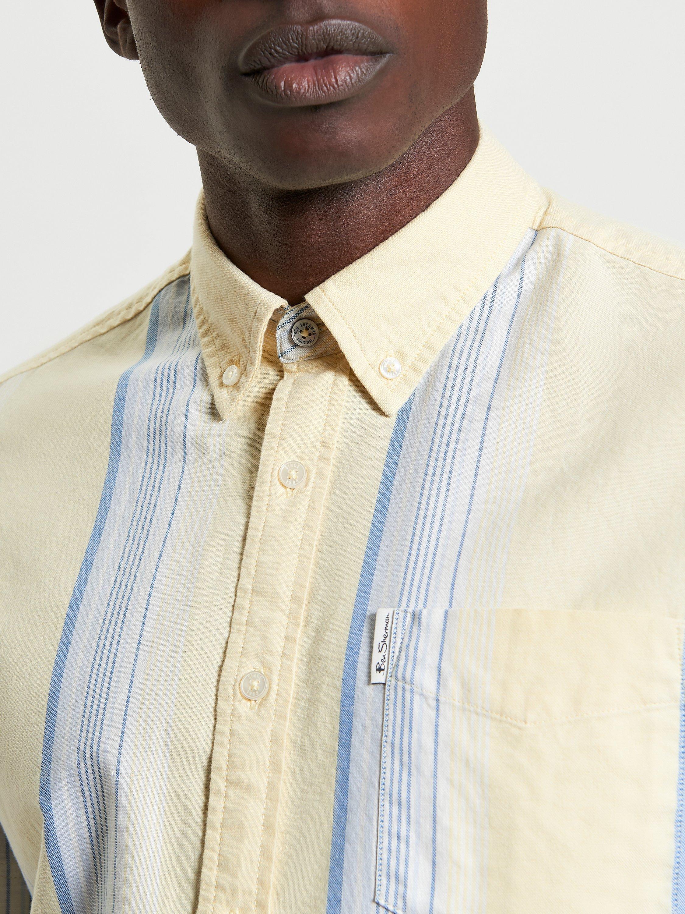 Product image 4 of 5, which shows Ben Sherman Cotton Regular Fit Oxford Stripe Shirt, Corn, S