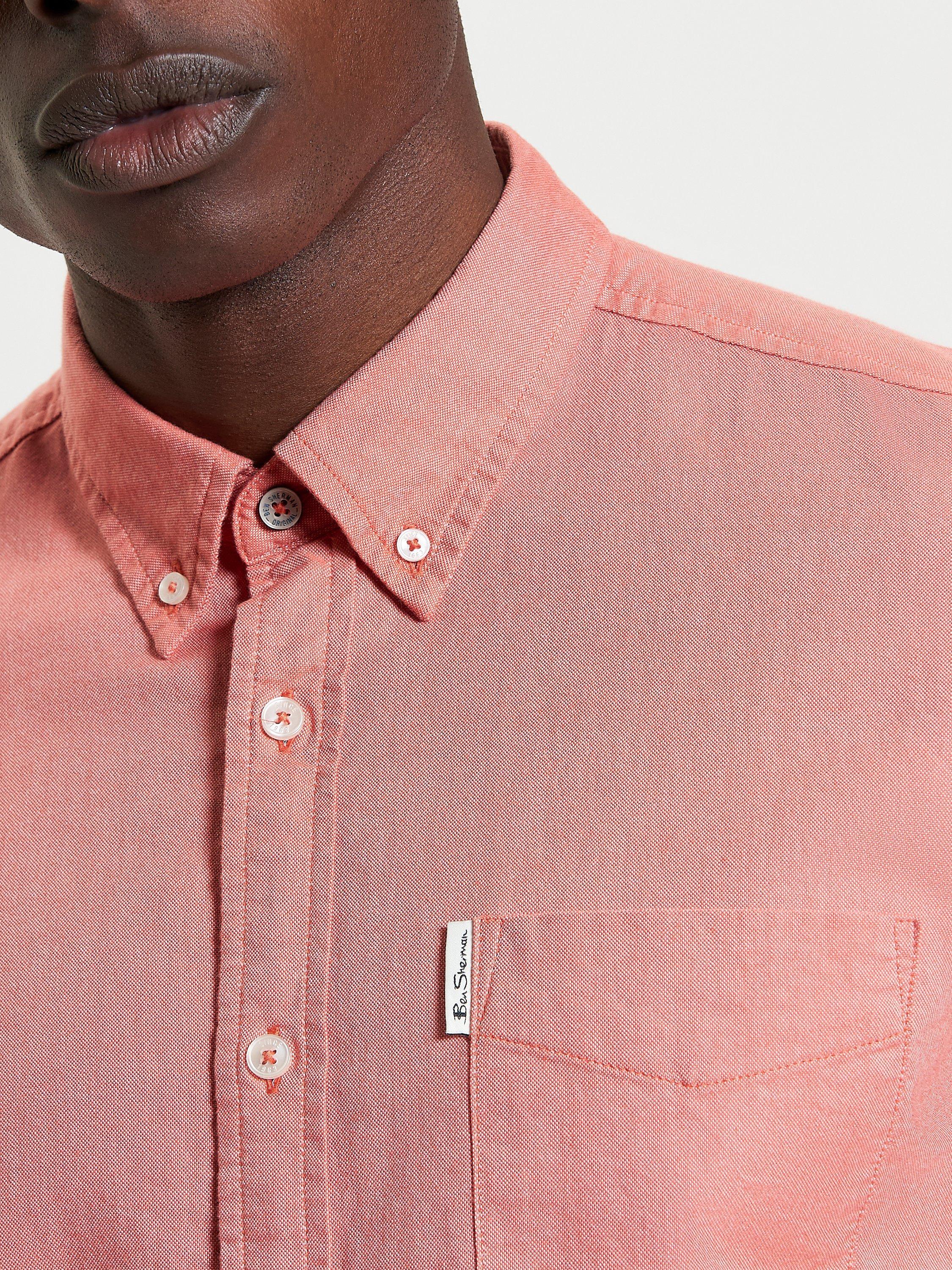 Product image 4 of 5, which shows Ben Sherman Signature Organic Cotton Regular Fit Shirt, Cerise, S