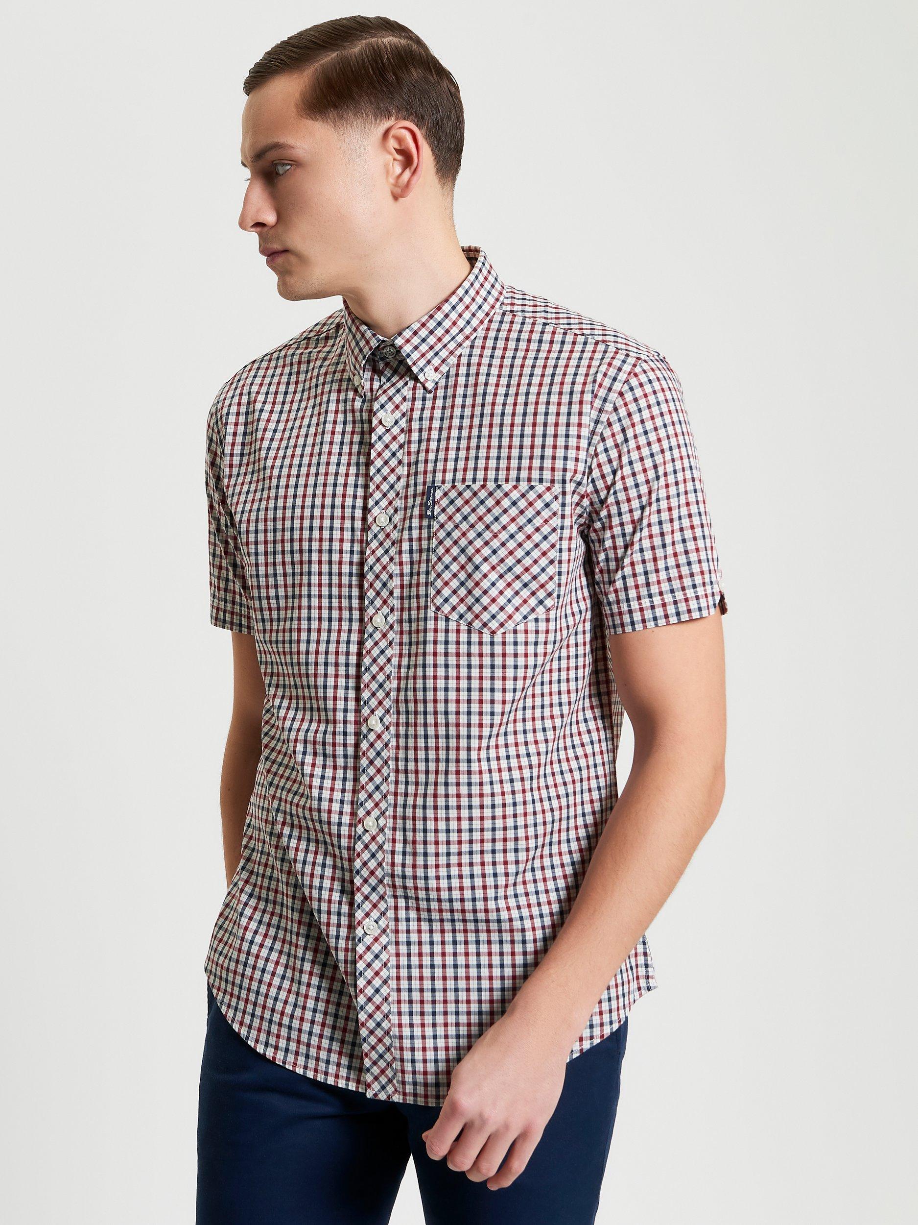 Product image 1 of 5, which shows Ben Sherman House Check Regular Fit Cotton Shirt, Red, S