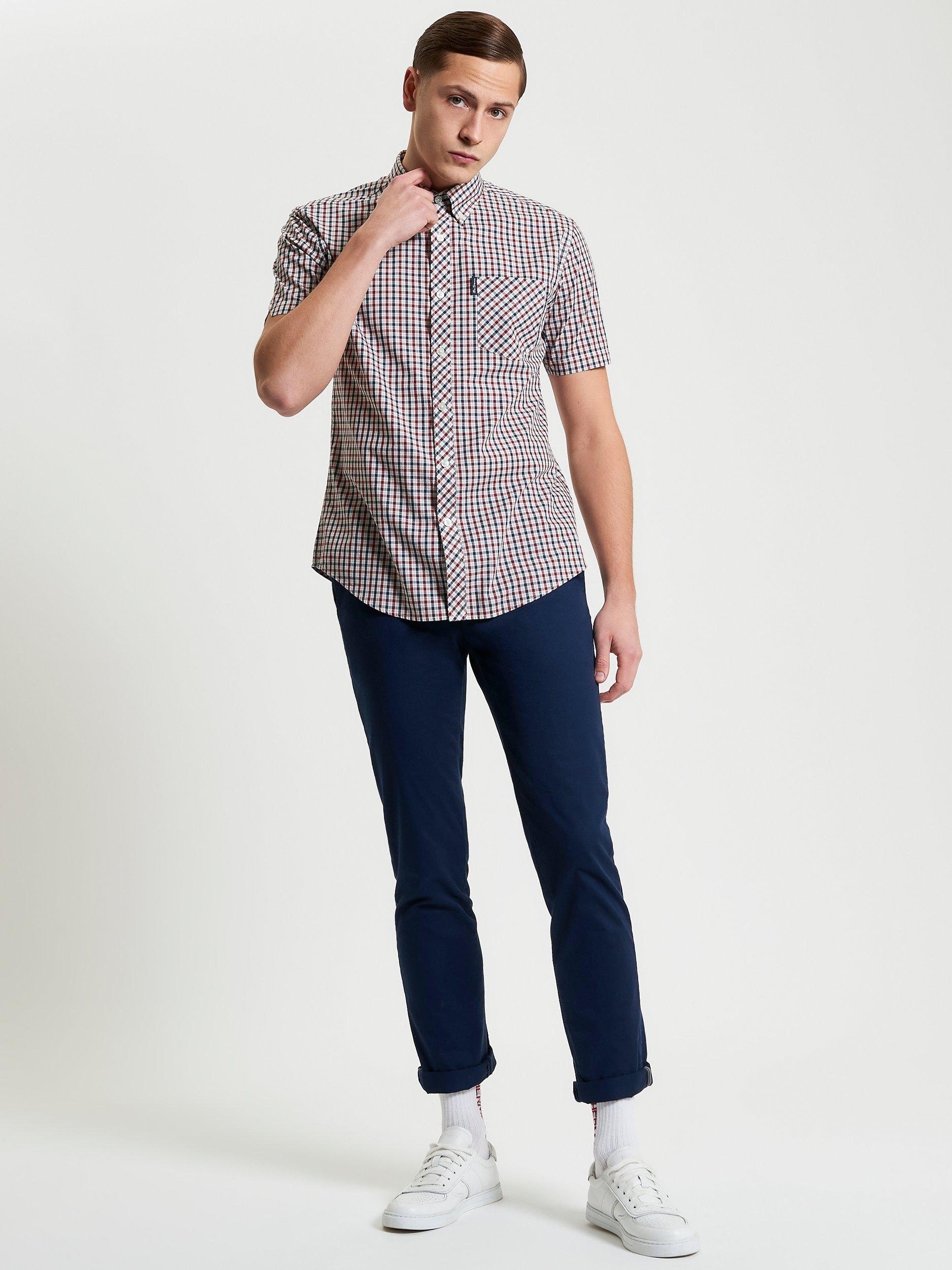 Product image 3 of 5, which shows Ben Sherman House Check Regular Fit Cotton Shirt, Red, S