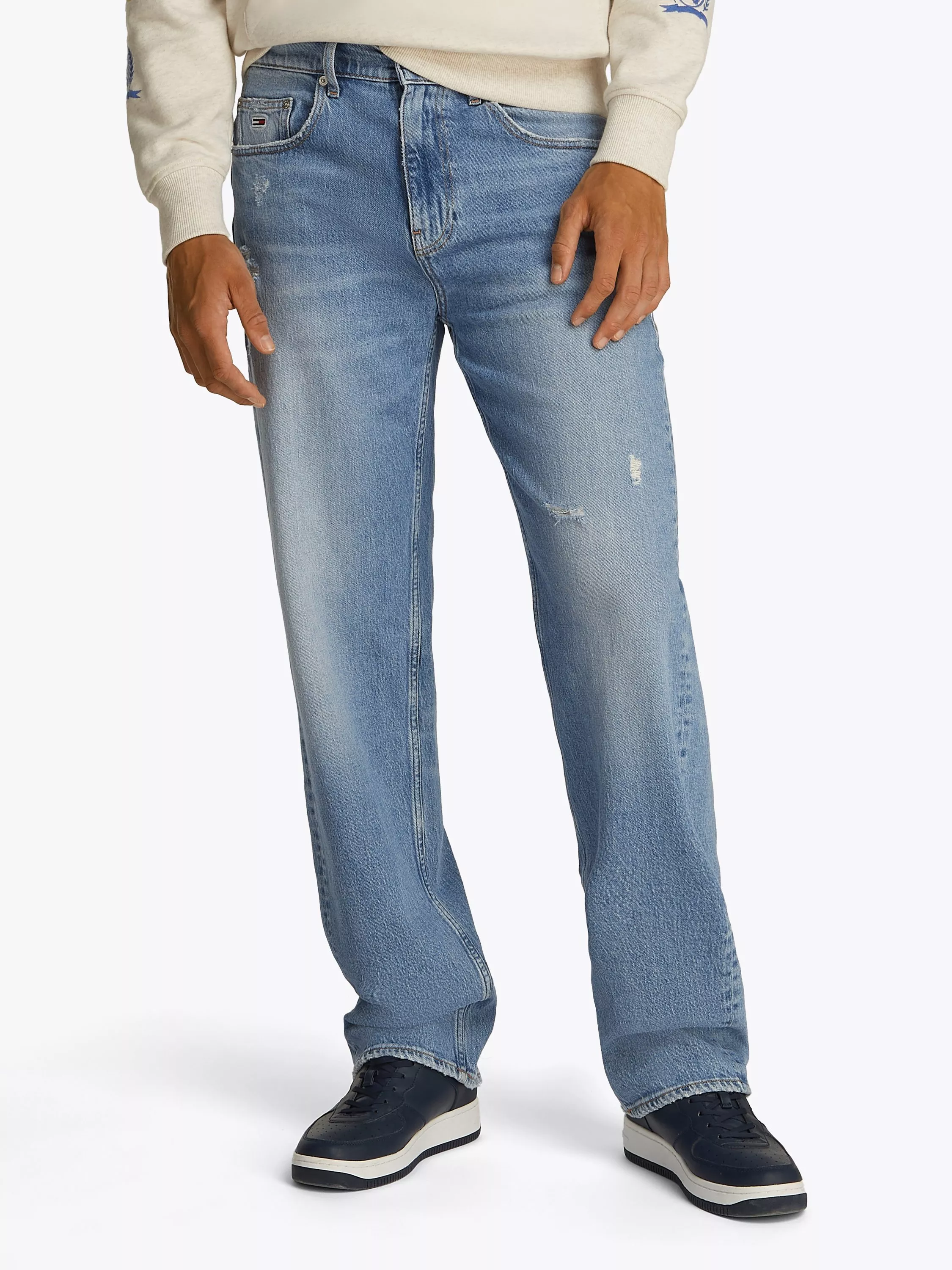 Tommy Hilfiger Jaimie Relaxed Straight Leg Jeans, Light Denim - Main Image