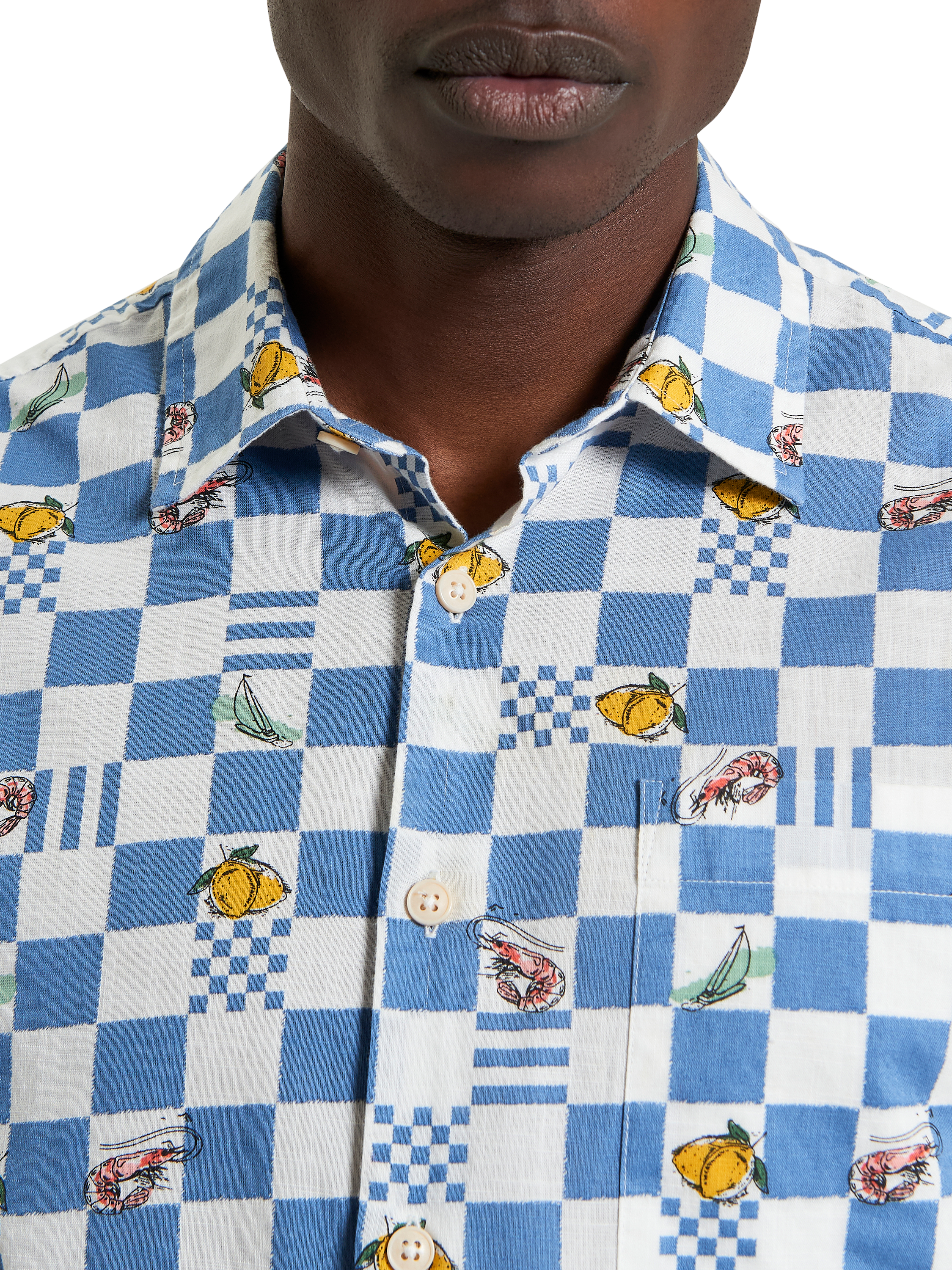 Ben Sherman Cotton Regular Fit Chequerboard Novelty Print Shirt