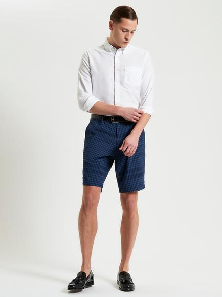 Ben Sherman Cotton Blend Seersucker Shorts, Dark Navy, Dark Navy