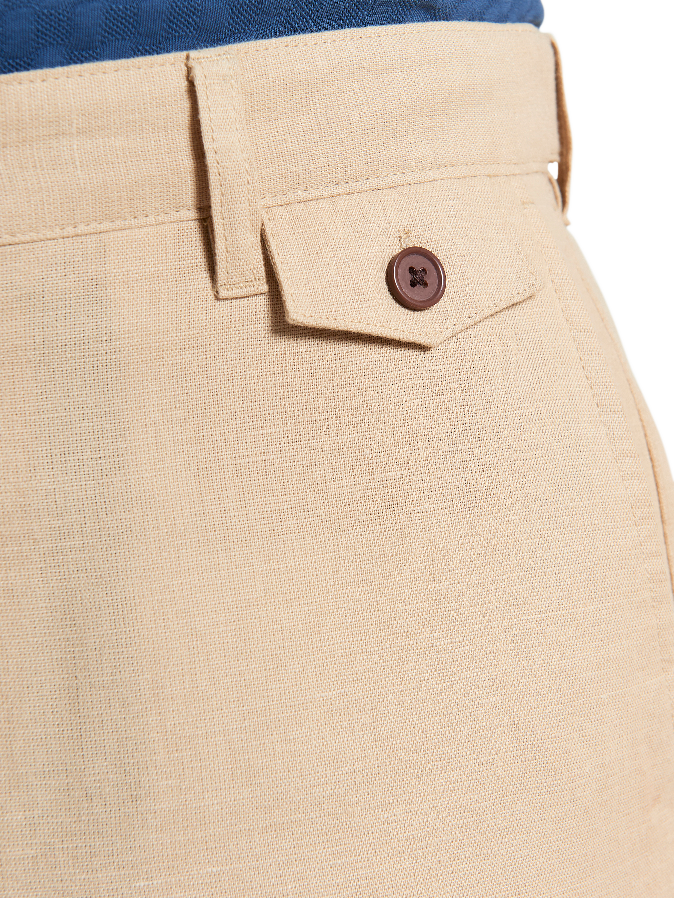 Product image 4 of 5, which shows Ben Sherman Linen & Cotton Blend Slim Taper Fit Trousers, Stone, 30R