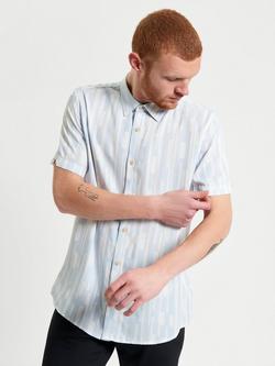 Ben Sherman Regular Fit Abstract Jazz Line Print Shirt, Ice Blue, Ice Blue