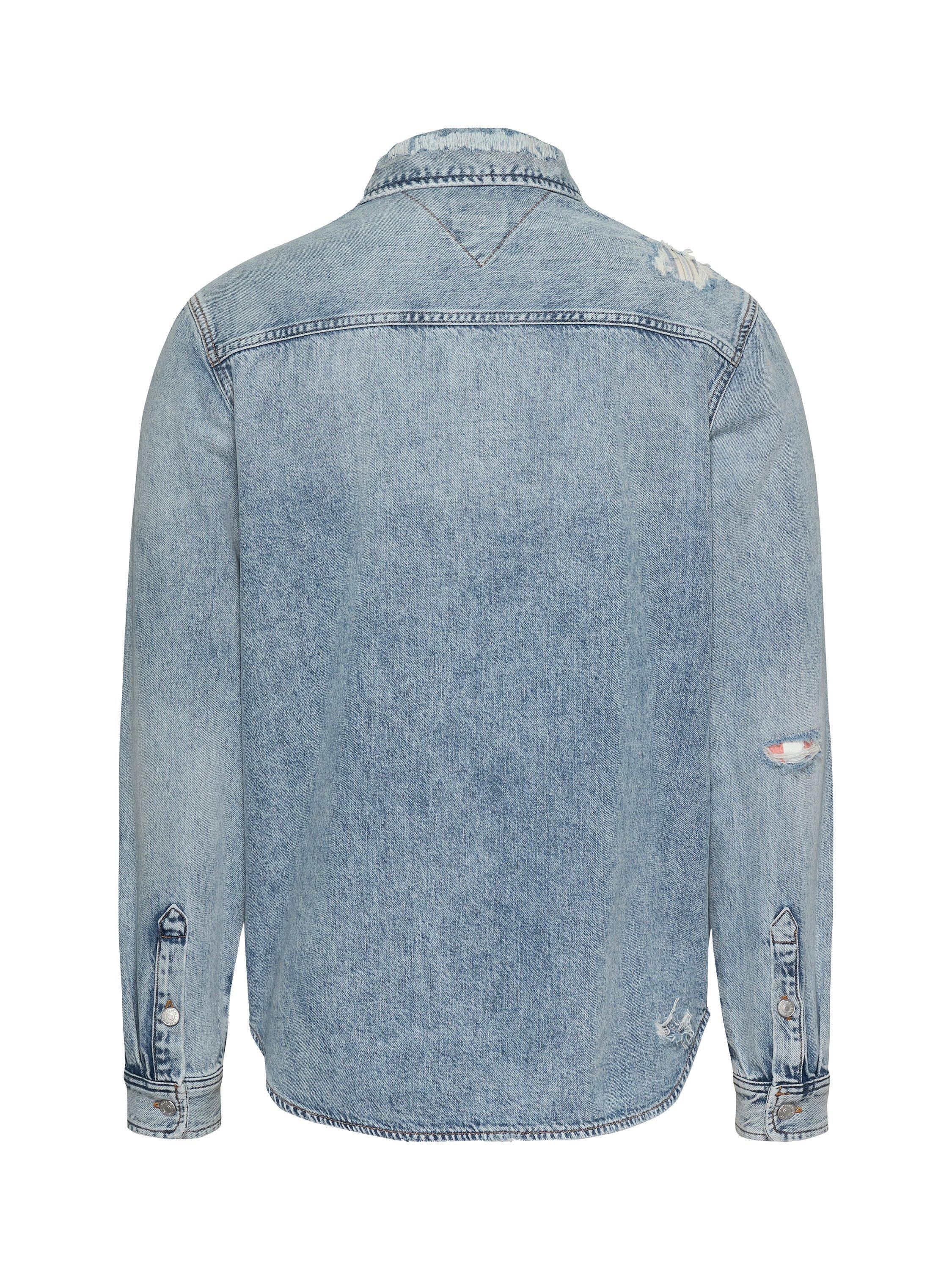 Product image 6 of 8, which shows Tommy Jeans Cotton Regular Fit Denim Shirt, Light Blue, M