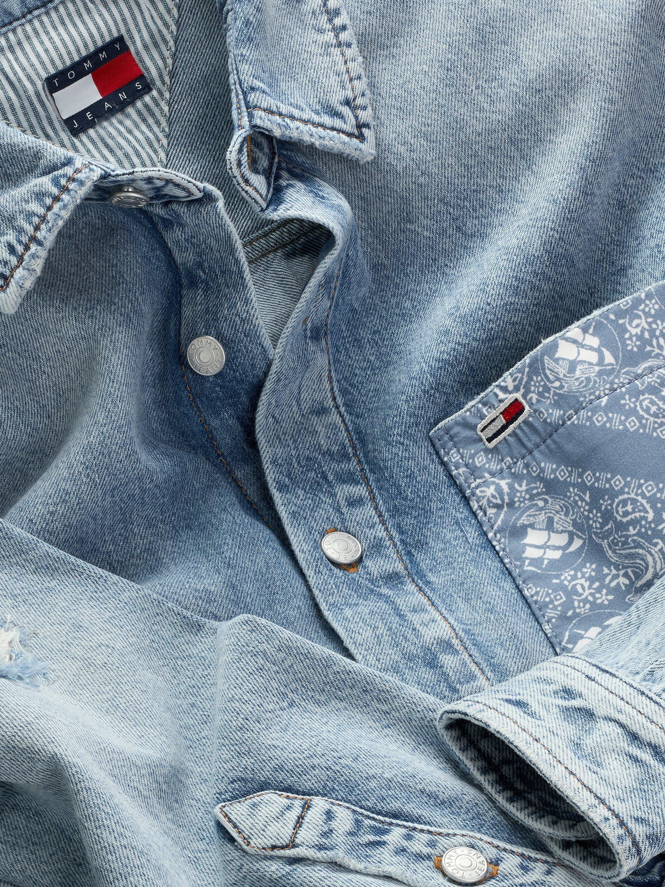 Product image 8 of 8, which shows Tommy Jeans Cotton Regular Fit Denim Shirt, Light Blue, M
